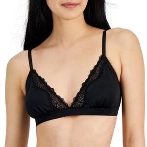 INC Satin Black Bralette